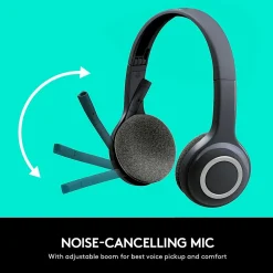 Best Logitech H600 Wireless Computer Headset, Over-the-Head, Black
