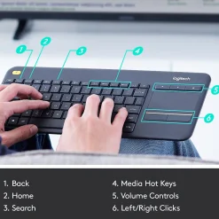 Hot Logitech K400 Plus Wireless Touch Keyboard, Dark Gray (920-007119)