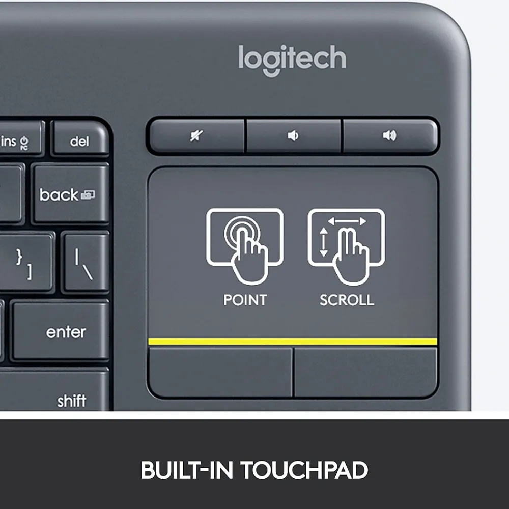 Hot Logitech K400 Plus Wireless Touch Keyboard, Dark Gray (920-007119)