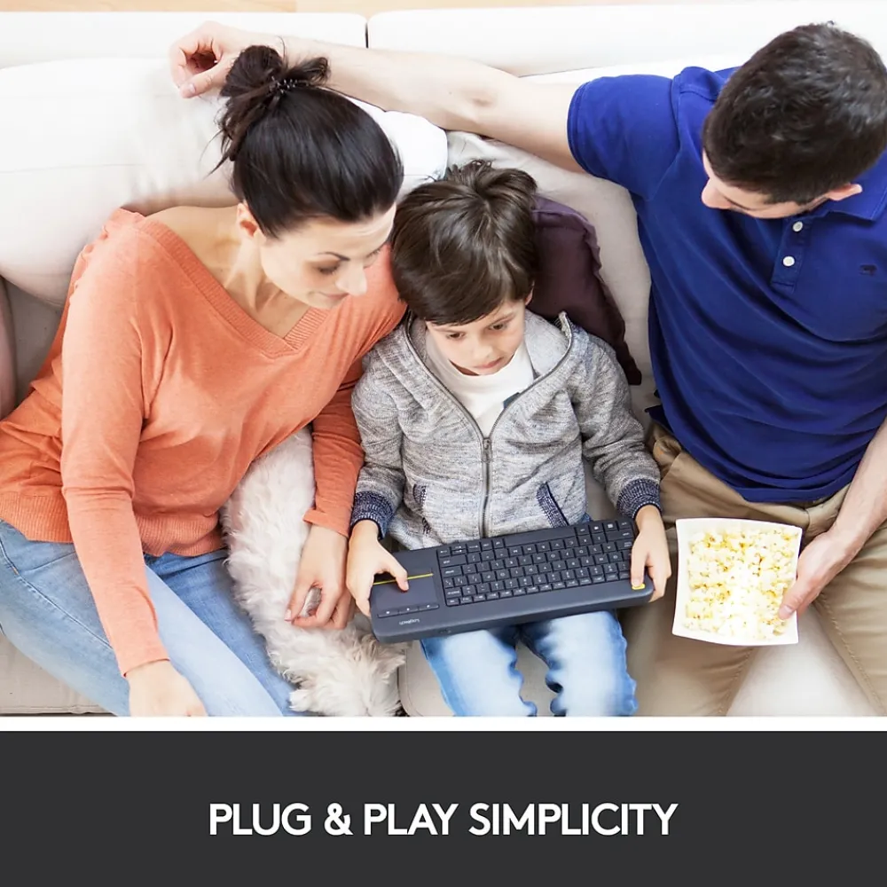 Hot Logitech K400 Plus Wireless Touch Keyboard, Dark Gray (920-007119)