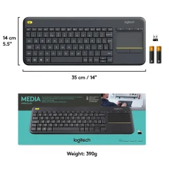 Hot Logitech K400 Plus Wireless Touch Keyboard, Dark Gray (920-007119)