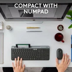 Logitech K585 Slim Multi-Device Wireless Keyboard, Graphite (920-011479)