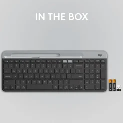 Logitech K585 Slim Multi-Device Wireless Keyboard, Graphite (920-011479)