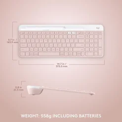 Logitech K585 Slim Multi-Device Wireless Keyboard, Rose (920-011477)