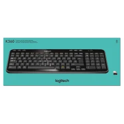 New Logitech K360 Wireless Keyboard, Glossy Black (920-004088)