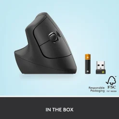 Discount Logitech Lift Left Wireless Left-Handed Optical USB Mouse, Graphite (910-006467)