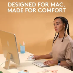 Online Logitech Lift Vertical Ergonomic Wireless Optical Mouse for Mac, (910-006471) White