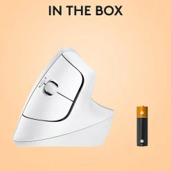 Logitech Lift Vertical Ergonomic Wireless Optical Mouse for Mac, (910-006471) White