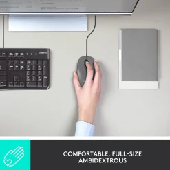 Discount Logitech M100 Ambidextrous Optical USB Mouse, Black (910-001601)