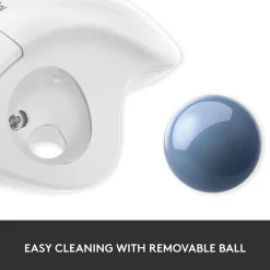 Discount Logitech M575 Ergonomic Wireless Trackball USB Mouse, (910-005868) Off-White