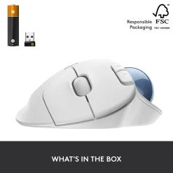 Discount Logitech M575 Ergonomic Wireless Trackball USB Mouse, (910-005868) Off-White