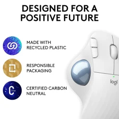 Discount Logitech M575 Ergonomic Wireless Trackball USB Mouse, (910-005868) Off-White