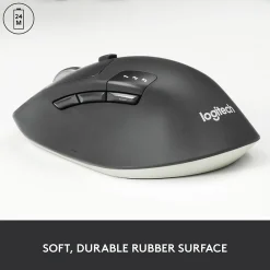 New Logitech M720 TRIATHLON Wireless Ergonomic Optical Bluetooth & USB Mouse, Black (910-004790)