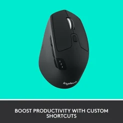 New Logitech M720 TRIATHLON Wireless Ergonomic Optical Bluetooth & USB Mouse, Black (910-004790)