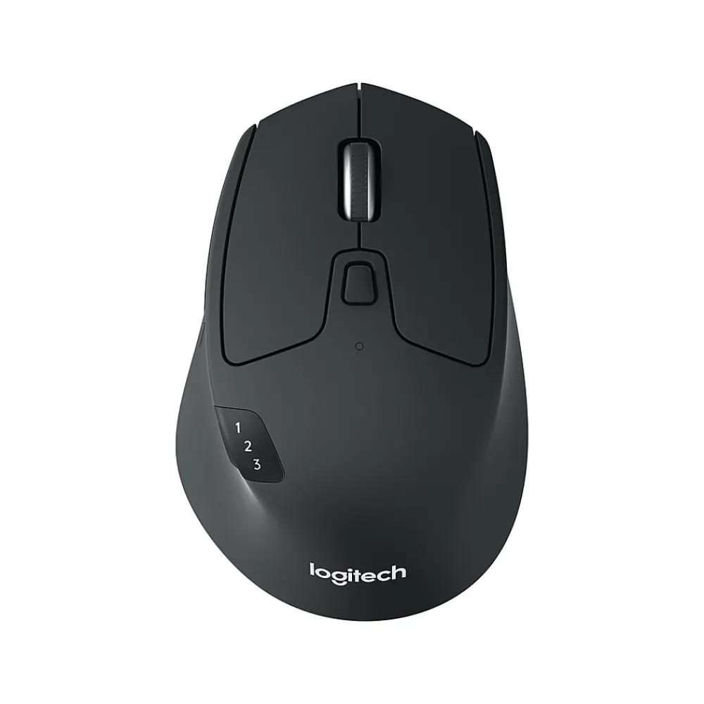 Logitech M720 TRIATHLON Wireless Ergonomic Optical Bluetooth & USB Mouse, Black (910-004790)