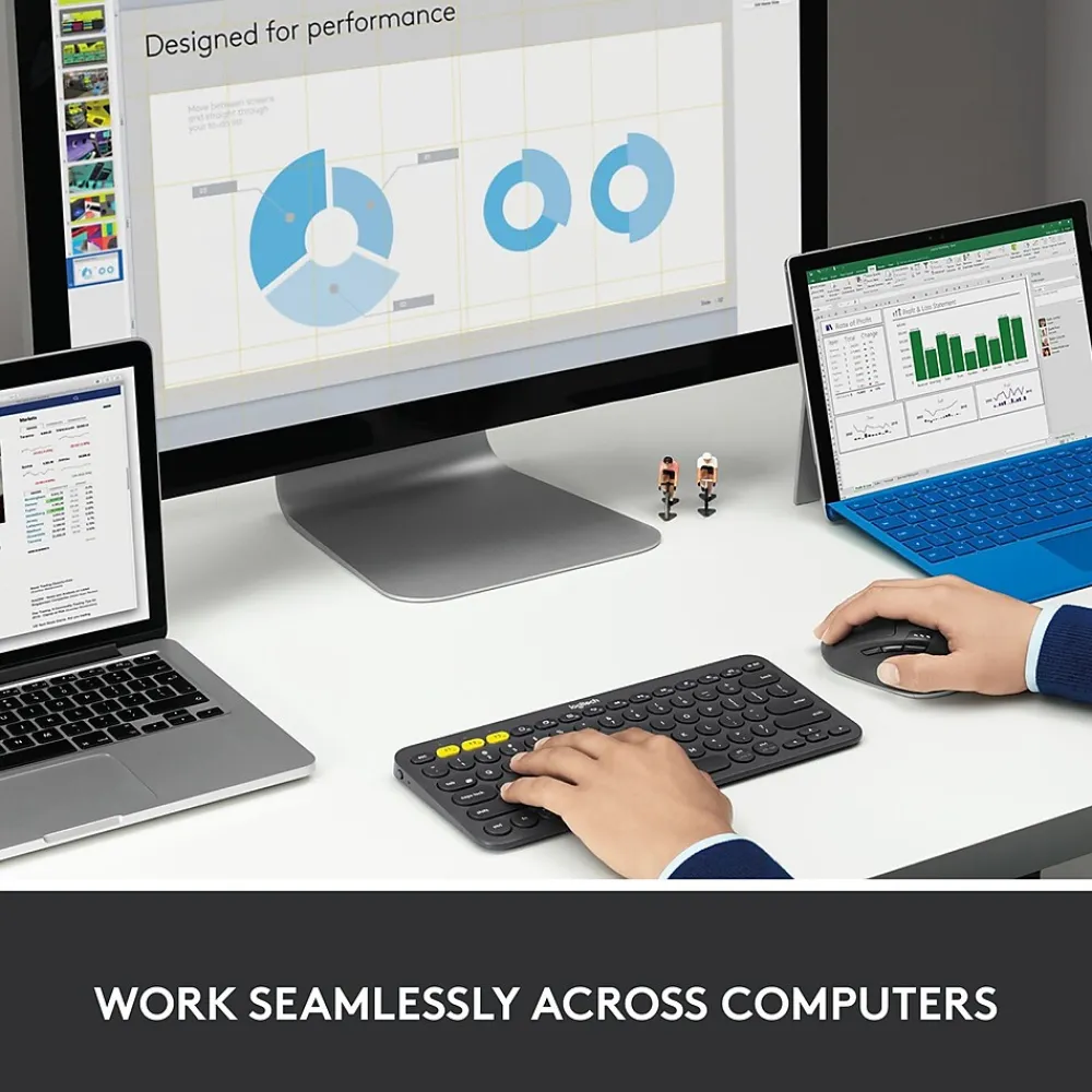 Logitech M720 TRIATHLON Wireless Ergonomic Optical Bluetooth & USB Mouse, Black (910-004790)