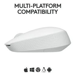 Clearance Logitech M170 Wireless Ambidextrous Optical Mouse, Off-White (910-006864)