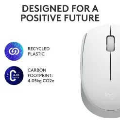 Clearance Logitech M170 Wireless Ambidextrous Optical Mouse, Off-White (910-006864)
