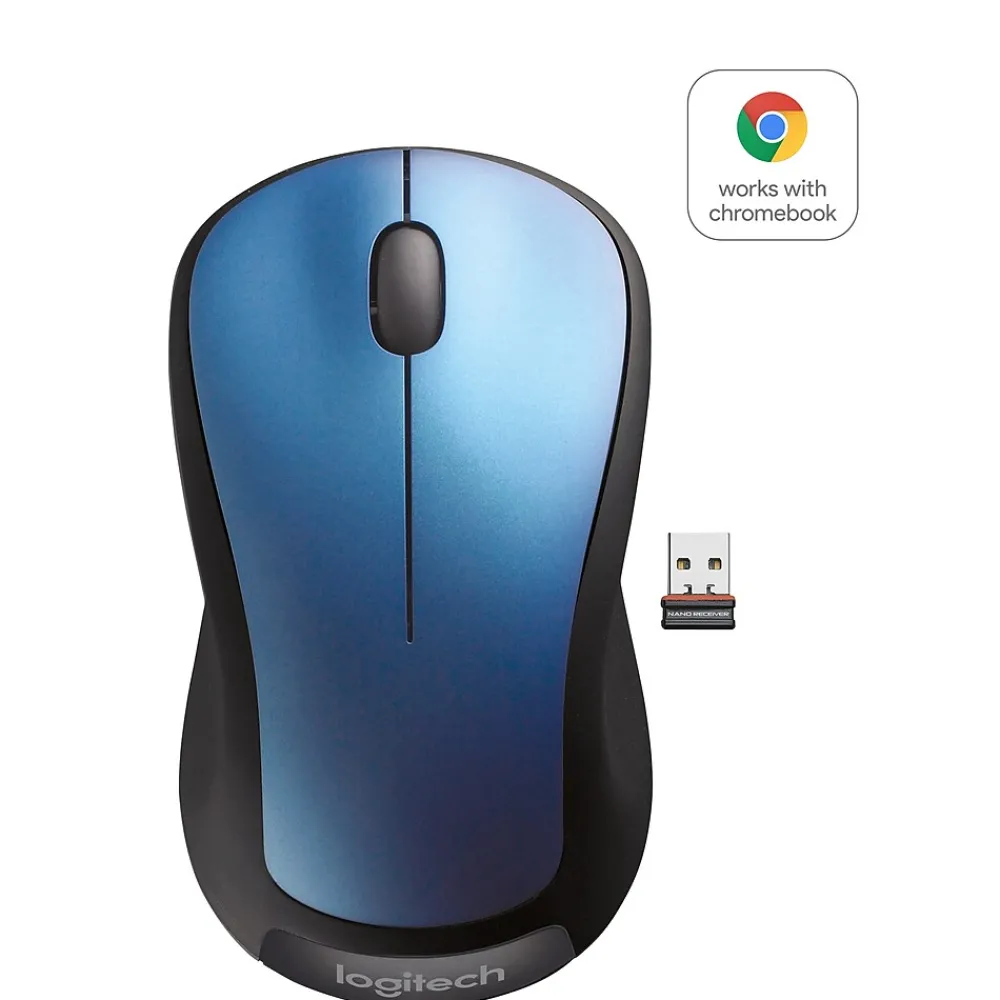 Logitech M310 Wireless Ambidextrous Optical Mouse, Peacock Blue (910-001917)