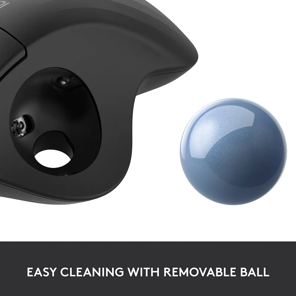 Hot Logitech M575 Wireless Ergonomic Trackball Bluetooth & USB Mouse, (910-005869) Black