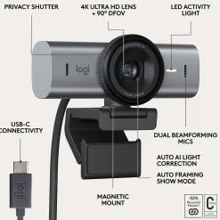 Online Logitech MX BRIO 705 4K Webcam, 8.5 Megapixel (960-001529)