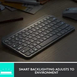 Hot Logitech MX Keys Mini Wireless Ergonomic Keyboard, Pale Gray (920-010473)