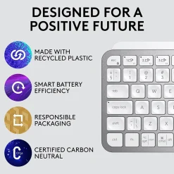 Hot Logitech MX Keys Mini Wireless Ergonomic Keyboard, Pale Gray (920-010473)