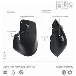 Outlet Logitech MX Keys S Wireless Ergonomic Keyboard and Optical Mouse Combo, Black (920-012274)