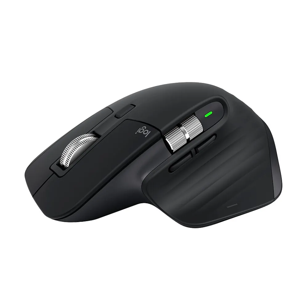 New Logitech MX Master 3S Wireless Ergonomic Optical Bluetooth & USB Mouse, Black (910-006556)