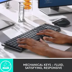 New Logitech MX Mechanical Clicky Wireless Ergonomic Keyboard, Graphite (920-010549)