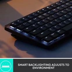 Logitech MX Mechanical Mini Illuminated Wireless Ergonomic Keyboard, Black/Gray (920-010552)