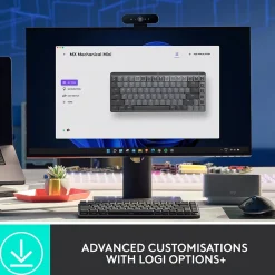 Outlet Logitech MX Mechanical Mini Illuminated Wireless Ergonomic Keyboard, Black/Gray (920-010551)