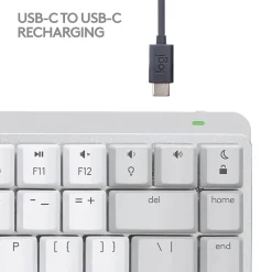 New Logitech MX Mechanical Mini for Mac Wireless Ergonomic Keyboard, Pale Gray (920-010553)
