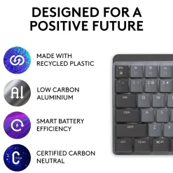 Outlet Logitech MX Mechanical Tactile Quiet Wireless Ergonomic Keyboard, Graphite (920-010547)
