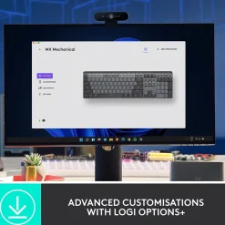 Outlet Logitech MX Mechanical Tactile Quiet Wireless Ergonomic Keyboard, Graphite (920-010547)