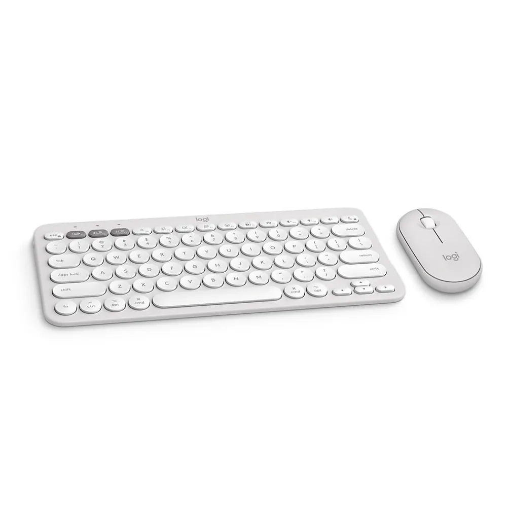 Hot Logitech Pebble 2 Wireless Mouse Keyboard Combo, (920-012201) Tonal White
