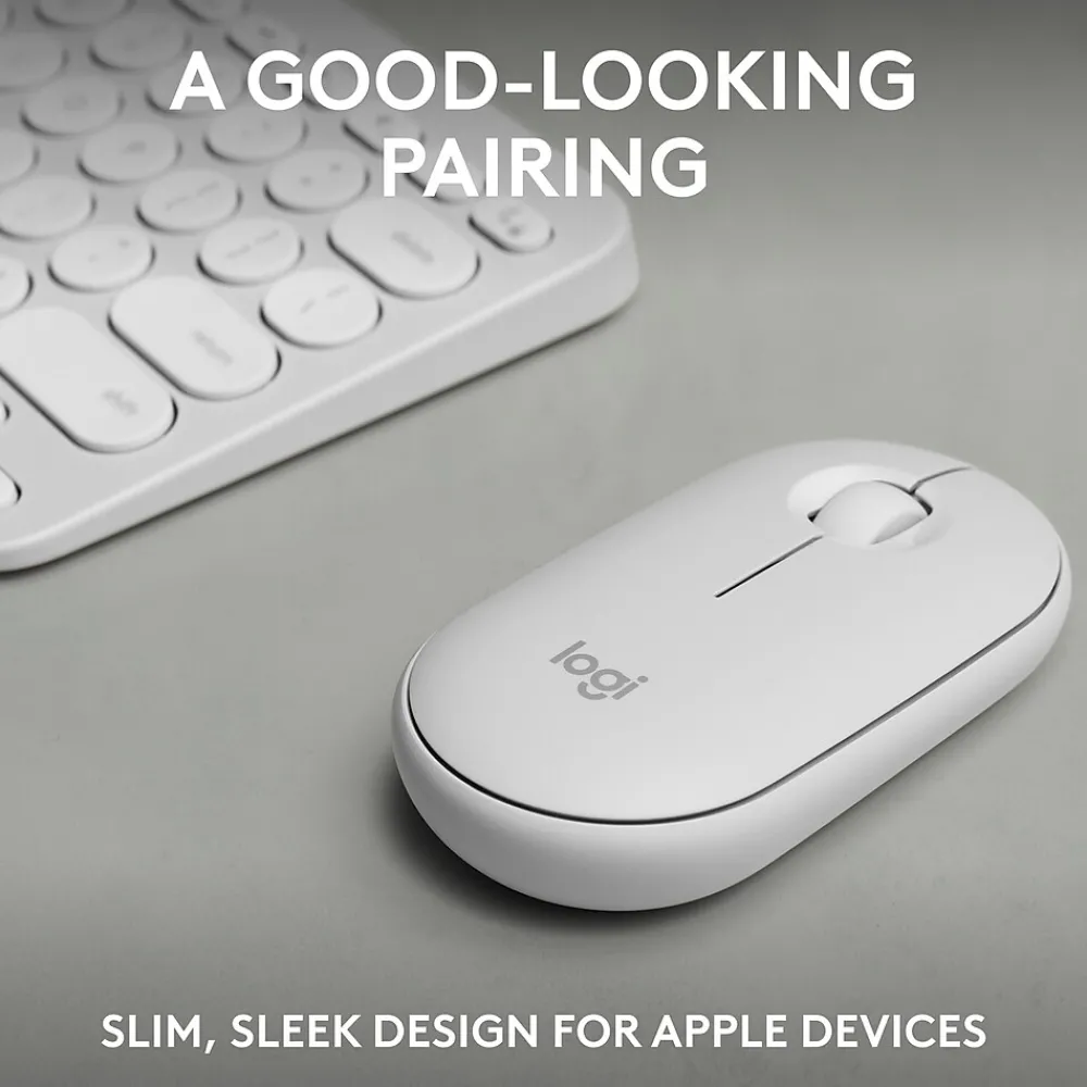 Hot Logitech Pebble 2 Wireless Mouse Keyboard Combo, (920-012201) Tonal White