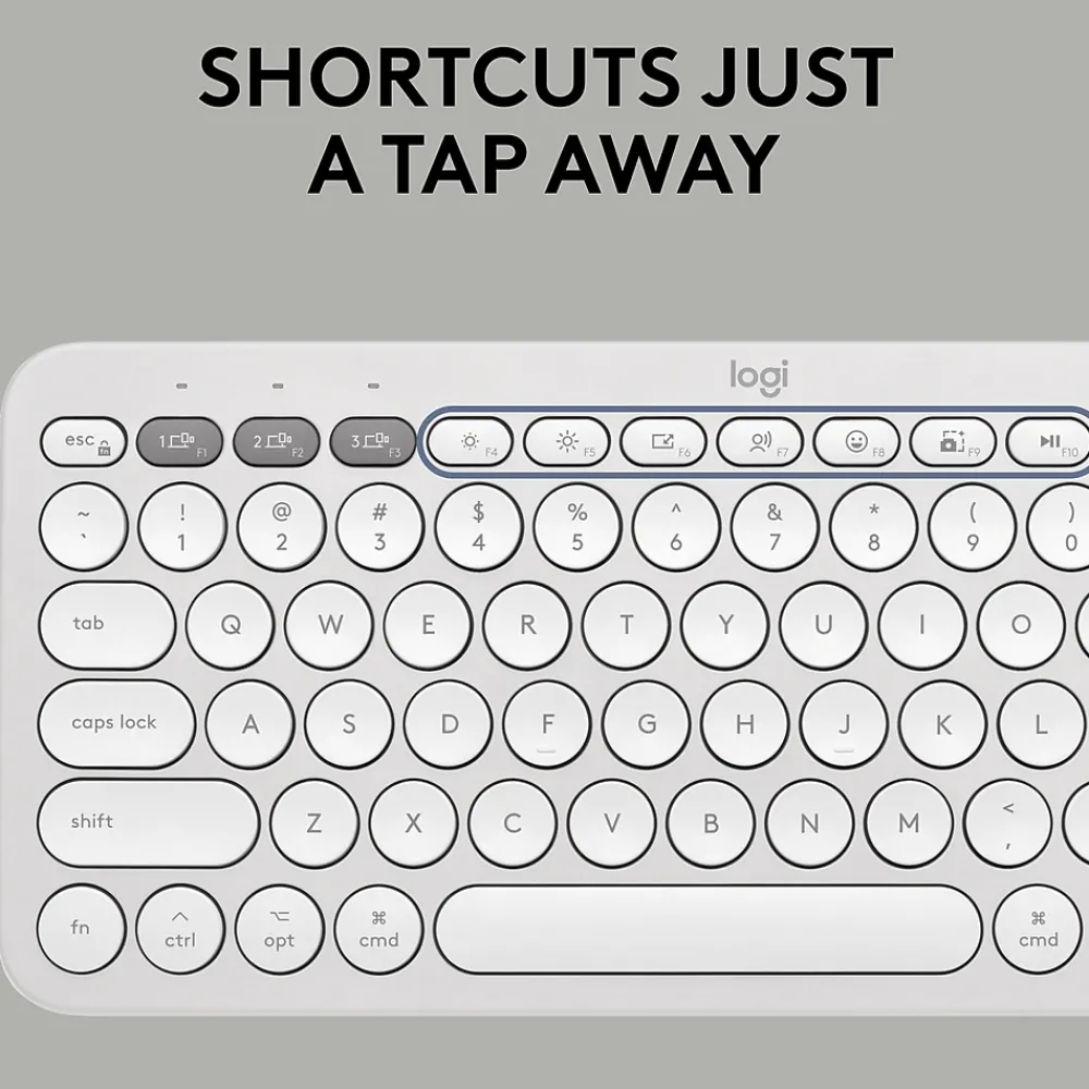 Hot Logitech Pebble 2 Wireless Mouse Keyboard Combo, (920-012201) Tonal White