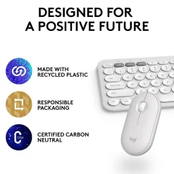 Hot Logitech Pebble 2 Wireless Mouse Keyboard Combo, (920-012201) Tonal White