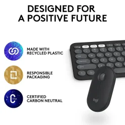 Online Logitech Pebble 2 Wireless Mouse Keyboard Combo, (920-012200) Tonal Graphite