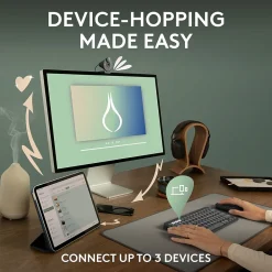 Clearance Logitech Pebble Keys 2 K380S Wireless Ergonomic Keyboard, Black (920-011775)