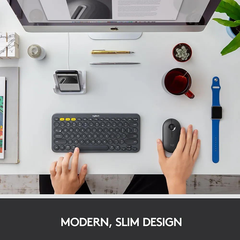 Hot Logitech Pebble M350 Wireless Ambidextrous Optical USB Mouse, Graphite (910-005743)