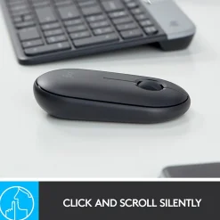 Hot Logitech Pebble M350 Wireless Ambidextrous Optical USB Mouse, Graphite (910-005743)