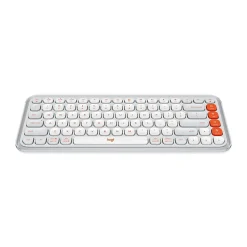 Discount Logitech POP Icon Keys Wireless Keyboard, Off White/Orange (920-012935)
