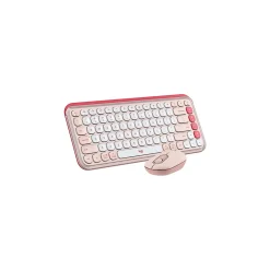 Discount Logitech POP Icon Wireless Keyboard and Optical Mouse Combo, Rose and Off-White (920-013105)