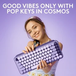 Best Logitech POP Keys Wireless Mechanical Keyboard, Cosmos (920-011233)