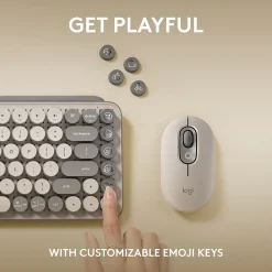 Best Logitech POP Keys Wireless Mechanical Keyboard, Mist (920-011232)