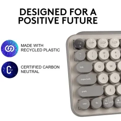 Best Logitech POP Keys Wireless Mechanical Keyboard, Mist (920-011232)