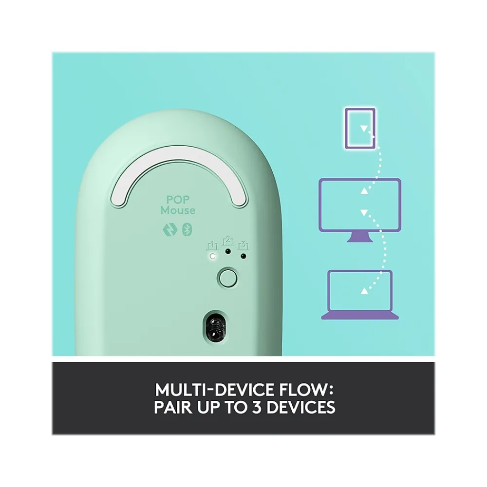 Hot Logitech POP Wireless Ambidextrous Optical USB Mouse, Daydream (910-006544)
