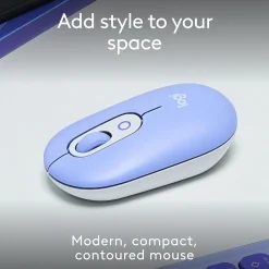 Discount Logitech POP Wireless Ambidextrous Optical Mouse, Lilac (910-007410)
